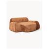 Westwing Collection Poltrona lounge XL in teddy bouclé Wolke - Terracotta