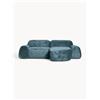 Westwing Collection Divano angolare componibile 3 posti in teddy bouclé Wolke - Blu