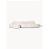 Westwing Collection Divano angolare componibile 4 posti con chaise longue in teddy bouclé Wolke