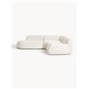 Westwing Collection Divano angolare componibile 4 posti con chaise longue in teddy bouclé Wolke