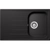 SCHOCK | Lavello Cucina Lithos D100S 1 Vasca Small con Gocciolatoio, Vasca Reversibile, Materiale Cristalite®, Nero Assoluto, 790x500mm