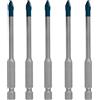 Bosch 5x Set di punte EXPERT HEX-9 Hard Ceramic (per Piastrelle dure, Piastrelle morbide, Ø 5 mm, Professional Accessorio Trapano, Trapano/avvitatori rotanti)