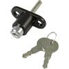 Amig - Serratura di sicurezza per finestre scorrevoli Mod.45 | Chiusura di sovrapposizione con 2 chiavi + tirafondi per l'installazione | in acciaio rifinito in nero | Dimensioni: 53 x 23 mm