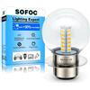 SOFOC P36S Lampadina LED Per Faro Moto Bianco Caldo 6V 12V 24V Compatibile 6-30V AC/DC 2W G40 Design 1:1 Con Lampada Alogena Originale 1 Pcs