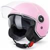 VINZ Tobia Casco Jet Doppia Visiera VIntage | Casco Scooter / Moto Donna E Uomo | Certificato ECE 22.06 | nelle taglie dalla XS-XXL - Rosa