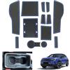 GAFAT Compatibile con Opel Mokka B Mokka-e 2021-2024 2025 2026 Tappetini Antiscivolo, Facelift Mokka e Tappetino Gomma per Console Centrale, Cuciture Porte, Accessori Mokka-B (Blu)