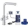 GROHE Blue PURE - Rubinetto 2in1 con filtraggio acqua - INSTALLAZIONE INCLUSA - Cromato bocca a L con doccetta estraibile