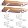 YFCVIP 4 Pezzi Staffe per Mensole Galleggianti, Staffe per Mensole Pesanti, Supporto da Appendere Alla Parete, Staffe a L, Supporti per Scaffali Invisibili (Bianco, 12,7 cm)