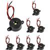 QWORK 8 Pezzi Cicalino Elettronico di Allarme, 3-24 V Buzzer Elettronico 87 dB, Continuo Suono, Lunghezza Cavo 100 mm