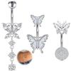 AVYRING Piercing Ombelico Farfalla Penzolante 10MM 14G Acciaio inossidabile Donna Piercing Pancia Anello Belly Piercing Argento