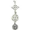 MASBARATA TRIPLA PROTEZIONE TETRAGRAMMATÓN, NODO DI STREGONA E SCALPARE DI SAN BENEDETTO IN ARGENTO STERLING, 18, Argento sterling