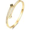Joo&Rind - Bracciale a quadrifoglio in oro da donna - 18K placcato oro, bracciale a quadrifoglio in acciaio inossidabile, bracciale da donna - Gioiello regalo per donne, compleanno, festa della mamma