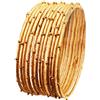 Touchstone - Braccialetti rigidi in stile indiano Bollywood dall'aspetto mistico, con perline dorate intrecciate a mano, fili di seta sintetica colorati esotici, gioielli da designer per donne., S