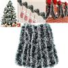 XIKTTK Ghirlanda natalizia da 10 m, con tinsel per albero di Natale, colore verde abete, brillante, decorazione natalizia, per esterni, scale, camini, verde e bianco