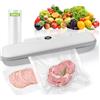 Foyucool Macchina Sottovuoto per Alimenti, Sigillatrice a 1 Tasto con 30 Sacchetti, Modalità Automatica e Manuale, Ideale per Preparazione Pasti, Avanzi e Organizzazione Cucina, Bianco