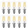 HUAMu Lampadina Filamento LED E14,G45, 4W Equivalenti a 40W, 400Lm, Luce Bianca Calda 2700K, Non dimmerabile - Pacco da 10