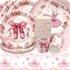 Doyomtoy Stoviglie per Feste Ballerina,Doyomtoy Ballerina Compleanno Decorazioni Cigno Piatti di Compleanno, Tazze, Tovaglioli per Baby Shower Bambini Compleanno Decorazioni 20 Ospiti