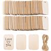 ZQNYCY Etichette regalo in fetta di legno naturale non finita Etichetta da appendere in legno vuota con corda per decorazioni per matrimoni, feste di compleanno, segnalibri fai da te
