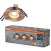 OSRAM Faretto da incasso LED Spot Set DIM 6W ottone rosso, 500lm 2700K bianco caldo, CRI≥80, alluminio dimmerabile, set da 3