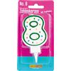 DECOCINO Candele con numeri 8 - Candele per torta Happy Birthday, candele di Gerbut, decorazioni per torte di compleanno e torte di compleanno