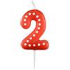 Amscan 9900912 - Candela numero 2, altezza 6,5 cm, candela per torta, decorazione per torte, compleanno, decorazioni (assortite)