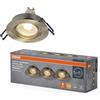 OSRAM Faretto da incasso LED Spot Set DIM 6W ottone patinato 85mm, 500lm 2700K bianco caldo, CRI≥80, dimmerabile in alluminio, set da 3
