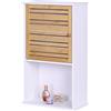 Relaxdays Armadietto sospeso da Bagno, 3 Scomparti, HLP: 70 x 40 x 20 cm, Porta in bambù, Bianco/Naturale