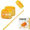 NEWE Duster Piumini Catturapolvere per Swiffer, 20 Piumini e 1 Manici Telescopici, 360 Gradi Cattura e Intrappola Polvere e Sporco con Microfibre 5X per la Pulizia delle Tende Libreria Mobilia
