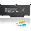 BND Batteria di ricambio 60WH F3YGT per Dell Latitude 12 7000 7280 7290 13 7000 7380 7390 P29S002 14 7000 7480 7490 P28S P28S001 P73G P73G G002 Serie DM3WC DM6WC KG7VF 451-BBYE 453-BBCF 2X39G