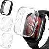 iVoler 3 Pezzi HD Clear Cover con Pellicola Protettiva per Amazfit Active, Copertura Completa Custodia Anti-Graffio Ultra Sottile Morbida TPU Case, 2 Trasparente + 1 Nero