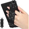MoKo Cinturino Universale per 6 - 8 E-Reader e tablet, Cinturino Morbido da Mano Supporto Leggero con Fascetta Elastica Impugnatura per Tablet ad Alta Elasticità, Nero Glitterato
