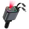 ToneRiso Caricabatterie da auto a proiezione di stelle retrattili,4 in 1 Star Night Light adattatore per auto a ricarica rapida di tipo C compatibile con iPhone/Samsung Galaxy/Google Pixel/Hua Wei/Tablet