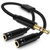 Cuteluding Cavo Audio Sdoppiatore cuffie Microfono, adattatore con splitter jack stereo da 3,5 mm, compatibile con tablet, PC, autoradio, altoparlanti-Nero