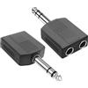 XMSJSIY 1/4 6,35 mm Stereo maschio a Dual 6,35 mm Stereo Audio Jack Splitter Adattatore 1/4 TRS maschio a 2 prese splitter connettore per microfono, cuffie chitarra altoparlante strumento