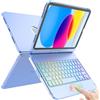 TQQ Cover iPad 10 Generazione con Tastiera/(A16) 11 Generation (11/10.9 pollici, 2025/2022) con Ampio Trackpad Di Precisione, Tastiera tipo laptop Retroilluminata a 10 Colori, Italiano Qwerty