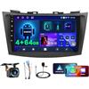 Fuluku [4+64G] Android Autoradio per Suzuki Swift 2011-2017 con Wireless Carplay Android Auto, 9 Pollici IPS Touch Screen Radio con Bluetooth 5.0/GPS/Telecamera posteriore/FM/WiFi/SWC