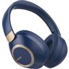 LORELEI B-C6 Cuffie senza fili Over-Ear, 50H Playtime, pieghevoli, leggere, Bluetooth, bassi profondi, microfono incorporato, paraorecchie in memory foam, per viaggi (navy)