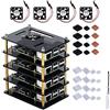 GeeekPi Custodia Cluster con ventola di raffreddamento e dissipatori di calore per Raspberry Pi 4, custodia impilabile in acrilico a 4 strati per Raspberry Pi 3B+/3/2 Modello B