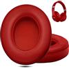 QOQOON Auricolari di ricambio professionali per cuffie Beats Studio 2 e 3 (B0501, B0500) cablati e wireless, non si adattano a Beats Solo, schiuma migliorata, lussuosa pelle PU (rosso)
