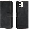 Bravoday Cover per iPhone 12 Mini, Flip Custodia in Pelle PU Portafoglio Custodia per iPhone 12 Mini, con Slot per Schede, Nero