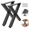 VEVOR Gambe per Tavolo in Acciaio, Gambe per Scrivania Smontabili, Design Modulare, Struttura a X, Facile da Montare, Carico Max. 1000 kg, per Tavoli da Caffè e da Lavoro, 75 x 79 cm, 2 Pezzi, Nero