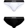 DSQUARED2 Twin Pack Brief DCX200070 (IT, Testo, L, Regular, Regular, 010 - Bianco/Nero)