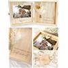 Joli Coon Cofanetto in legno per chiedere al testimone, 14 x 14 x 3 cm | Veri fiori secchi, magnete per inserire una foto, ricordo decorativo da esporre, lavorazione curata