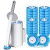 ANOMM Scopino Wc Usa e Getta, Toilet Wand Kit, Scopino WC Parete Monouso con 36 Ricariche e Manico Esteso, Pulisci Water Usa e Getta con Detersivo, Testine di Ricambio Monouso per Spazzolini da Bagno
