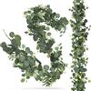 Xinxinphi 2 Pezzi 180cm Ghirlanda Eucalipto Artificiali, Ghirlande Viti Artificiale Appendere, Decorazioni Piante Finte Verde, Foglie Verdi per Sfondo, Decorazione & Matrimonio Centrotavola