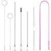 Litoott Set di 8 strumenti infila-cordoncino, in acciaio inox, strumento per cucire ad anello lungo, kit da cucito con fermaglio, clip infila corda per giacche, cappotti, pantaloni e felpe con cappuccio