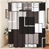 Xiaoterna Tenda da doccia geometrica Astratto Nero Bianco Grigio Tenda da bagno Geometria moderna e semplice Patchwork impermeabile Tenda da doccia lavabile per la decorazione del bagno 180x180cm