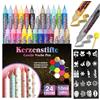 CAwished Set di pittura per candele da 10 ml con adesivi ritagliati e strumenti in spugna, penne per cera per candele, ideale per decorare e progettare (24 colori)