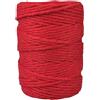 APREGGIO Corda Macramé 3mm x 100m, Filato di Cotone a Torsione Singola (Single Twist) per Arazzi, Portapiante e Decorazioni DIY - Colore: Rosso