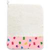 Panini Tessuti, Asciugamano in spugna di puro cotone per la pappa - pranzo - merenda in asilo dimensione 34 x 45 cm Fantasia Lettere Rosa
